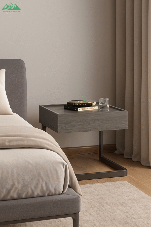 Sturdy Metal-Framed Bedside Table Creative Modeling Design - Image 3
