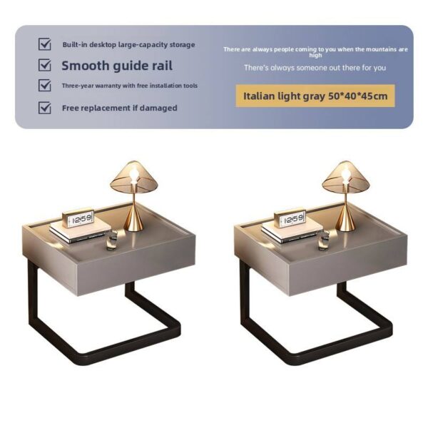 Sturdy Metal-Framed Bedside Table Creative Modeling Design - Image 4
