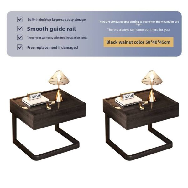Sturdy Metal-Framed Bedside Table Creative Modeling Design - Image 5