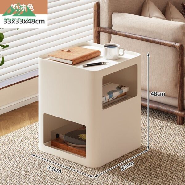 Bedside Table With An Open Storage Rack And A Circular Design - Image 2